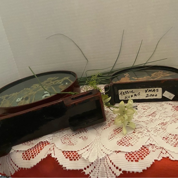 Pair of Asian Cork Carving Displays Panda Bears & Village scene - Picture 5 of 8